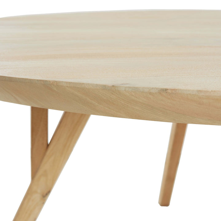 Quenza Mango Wood Round Dining Table - Natural Light & Living 10