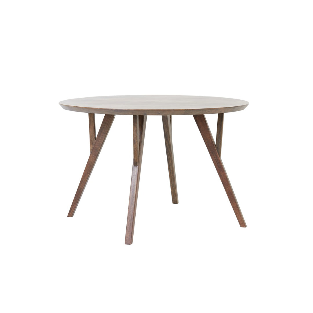 Quenza Acacia Wood Round Dining Table - Brown Light & Living 1