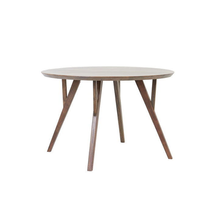 Quenza Acacia Wood Round Dining Table - Brown Light & Living 1