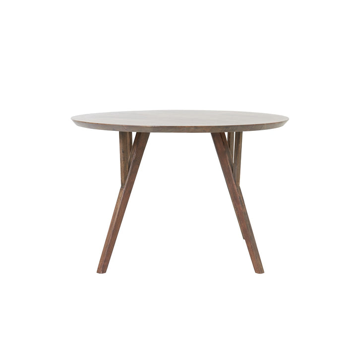 Quenza Acacia Wood Round Dining Table - Brown Light & Living 5