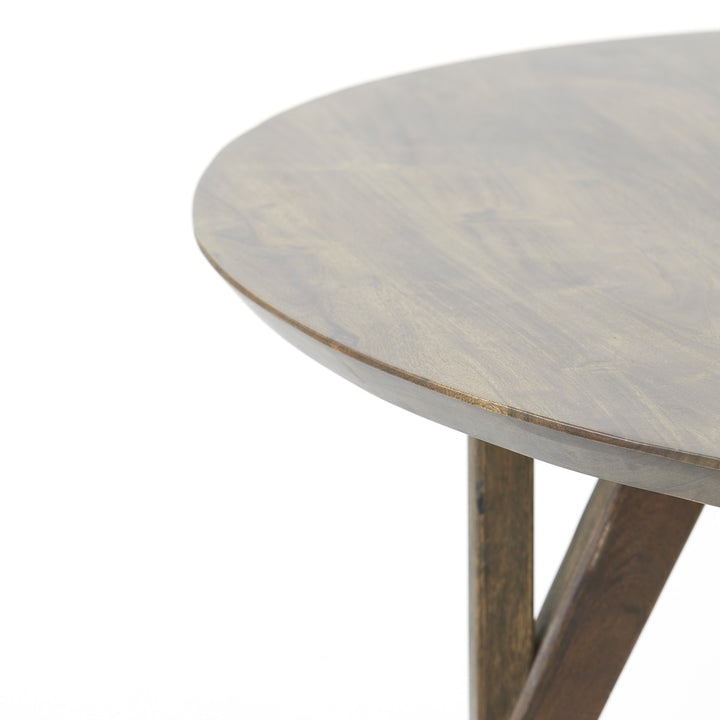Quenza Acacia Wood Round Dining Table - Brown Light & Living 6