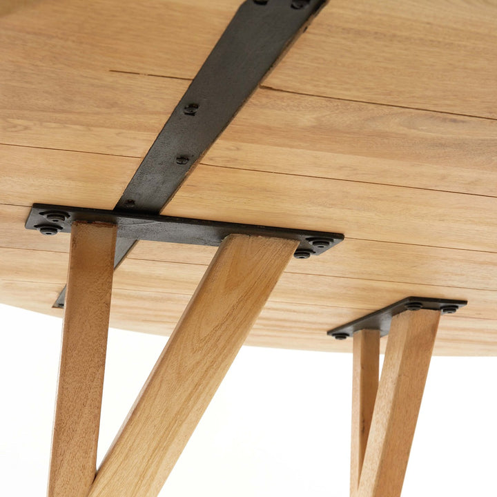Quenza Mango Wood Round Dining Table - Natural Light & Living 14