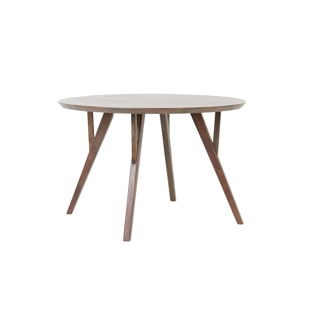 Quenza Acacia Wood Round Dining Table - Brown Light & Living 11