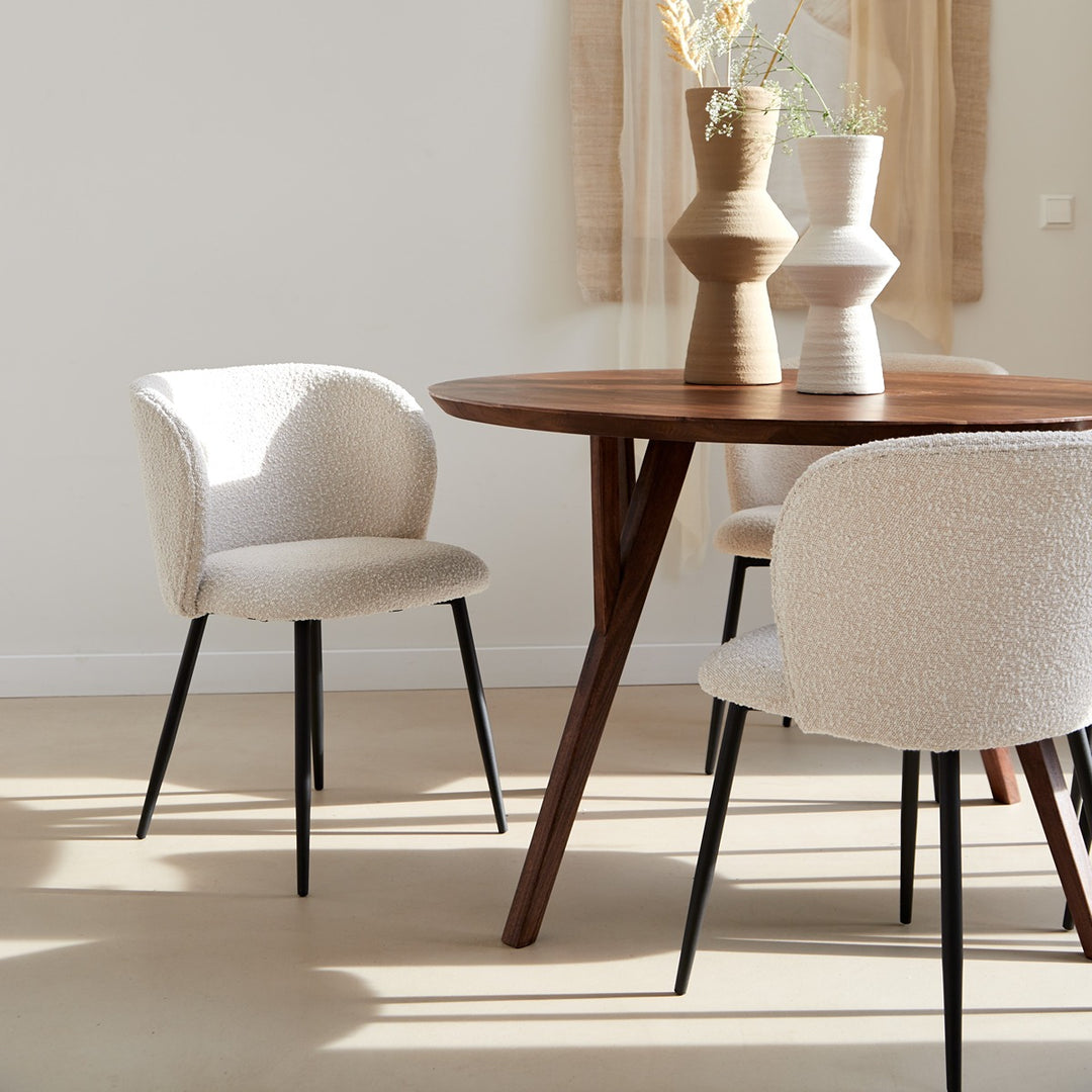 Quenza Acacia Wood Round Dining Table - Brown Light & Living 14