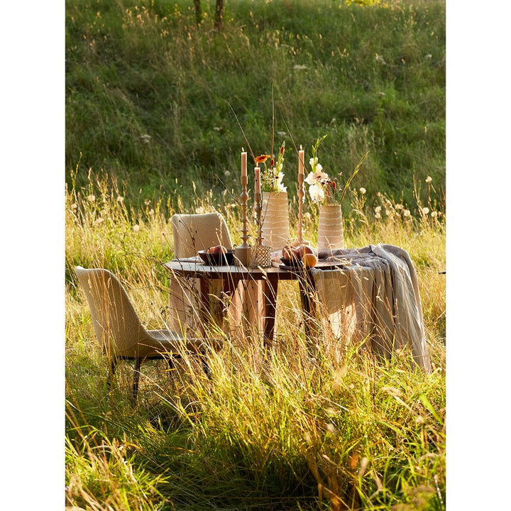 Quenza Acacia Wood Round Dining Table - Brown Light & Living 15