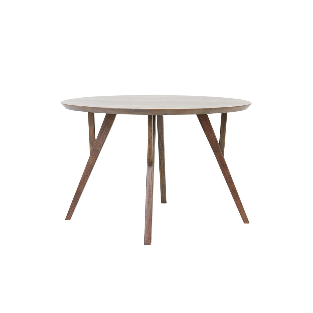 Quenza Acacia Wood Round Dining Table - Brown Light & Living 16