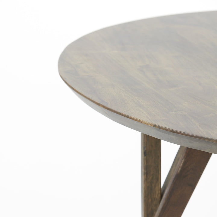 Quenza Acacia Wood Round Dining Table - Brown Light & Living 18