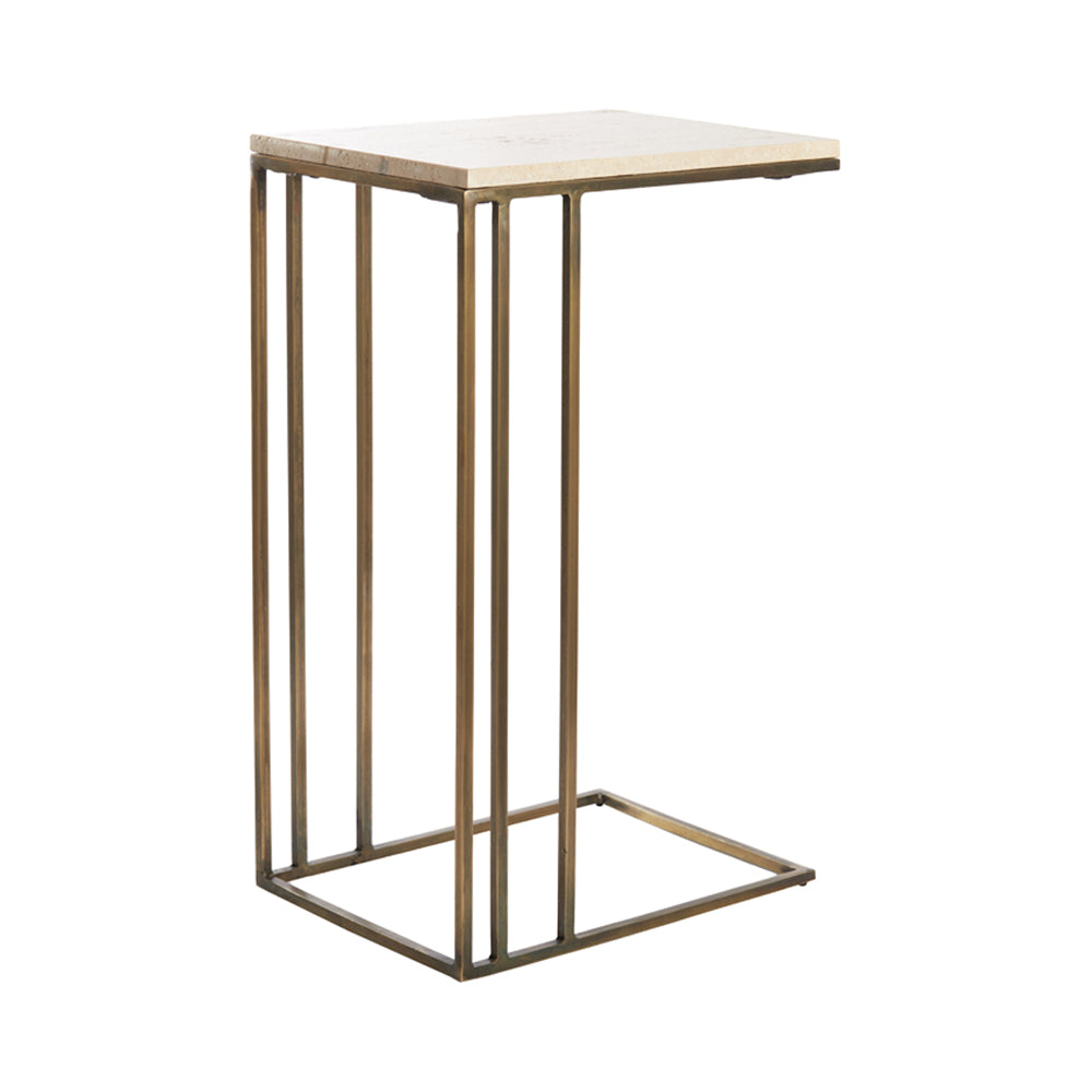 Light & Living Roshan Travertine & Bronze Side table