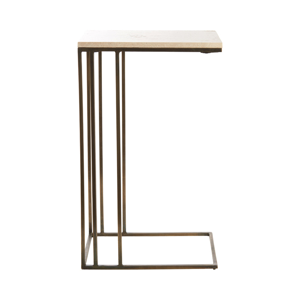 Light & Living Roshan Travertine & Bronze Side table