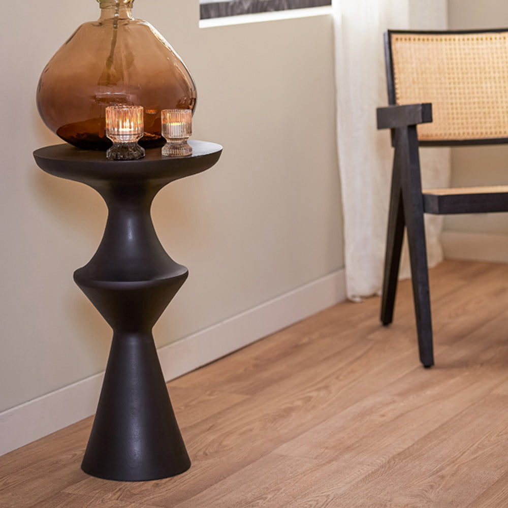 Light & Living Loboc Matt Black Side Table - Large