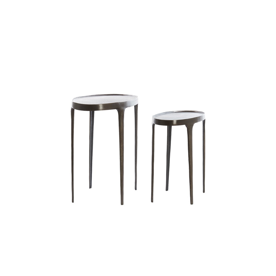Arica Set of 2 Side Tables - Dark Brown Light & Living 2