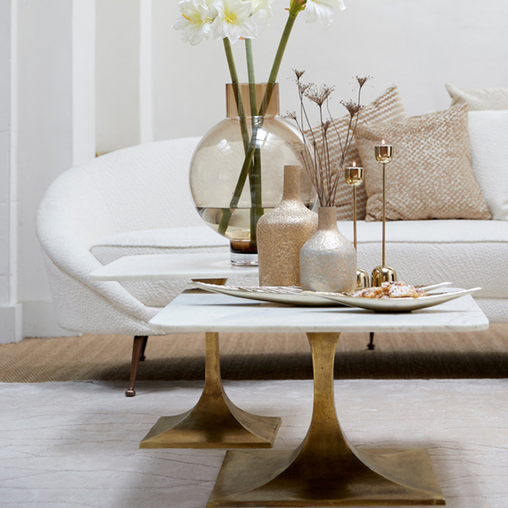 Light & Living Rickerd Marble & Bronze Coffee Table