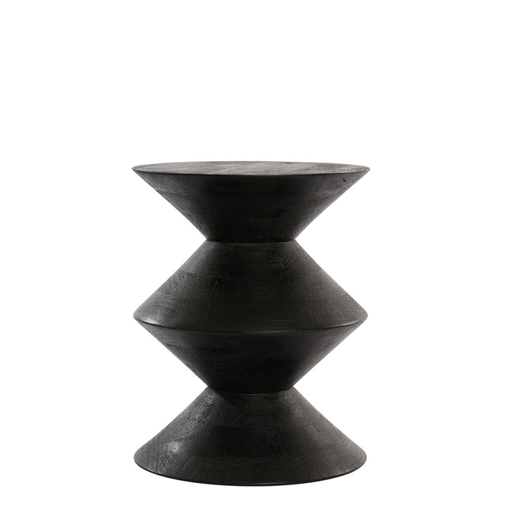 Larus Mango Wood Side Table - Matte Black Light & Living 1
