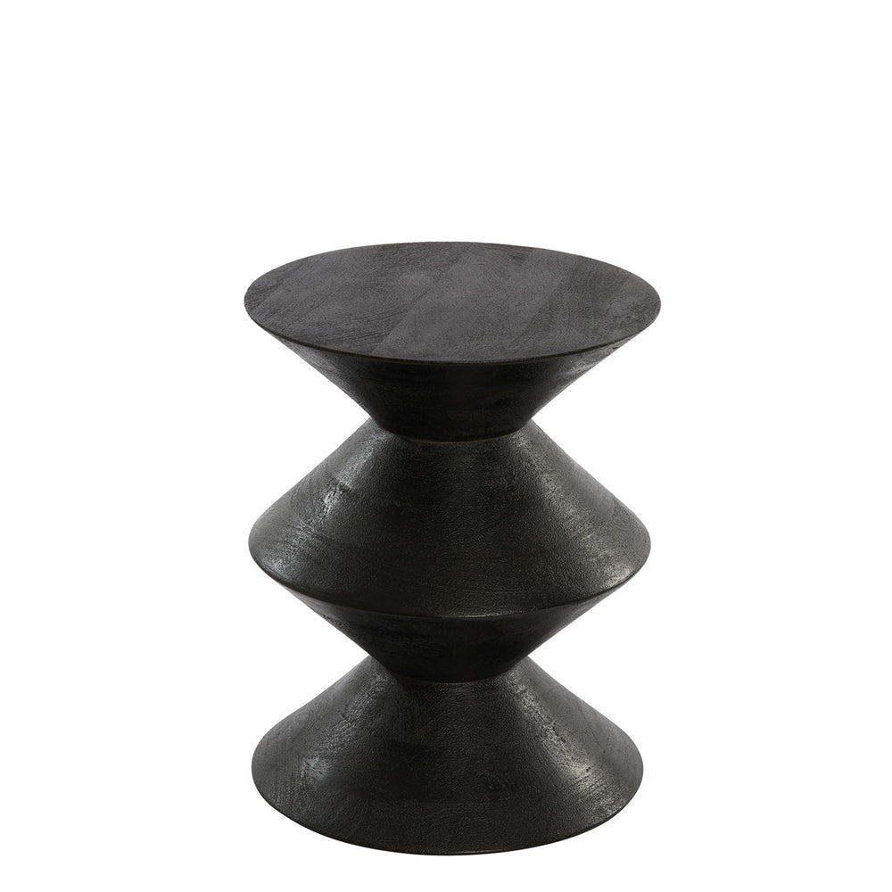 Larus Mango Wood Side Table - Matte Black Light & Living 2