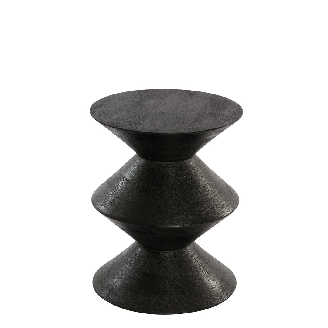 Larus Mango Wood Side Table - Matte Black Light & Living 2