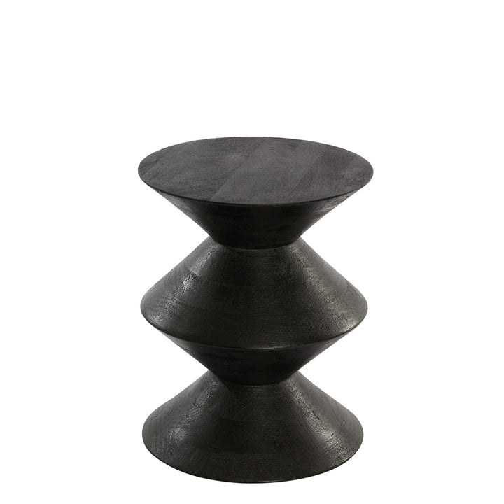 Larus Mango Wood Side Table - Matte Black Light & Living 2