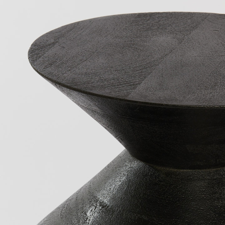 Larus Mango Wood Side Table - Matte Black Light & Living 3