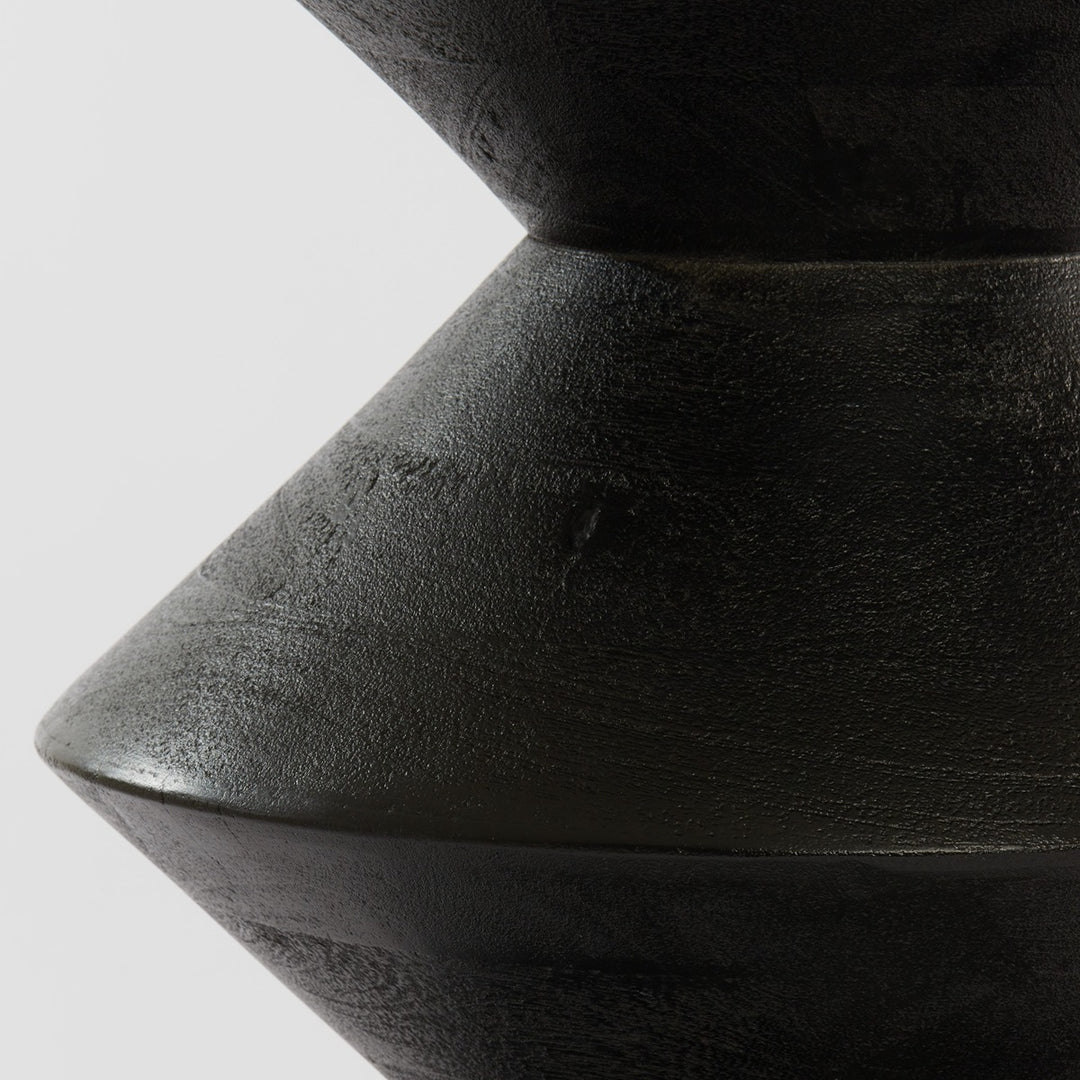 Larus Mango Wood Side Table - Matte Black Light & Living 5