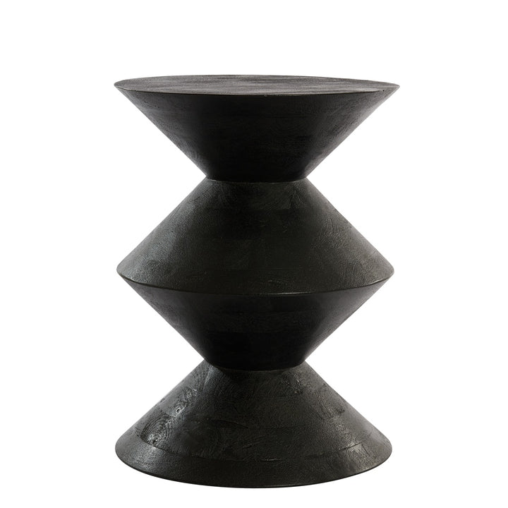 Larus Mango Wood Side Table - Matte Black Light & Living 9
