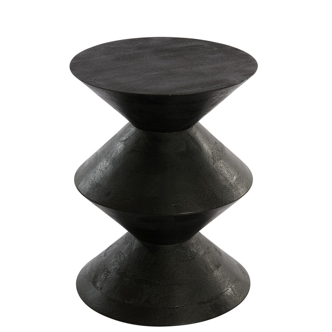 Larus Mango Wood Side Table - Matte Black Light & Living 11