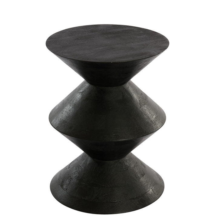 Larus Mango Wood Side Table - Matte Black Light & Living 11