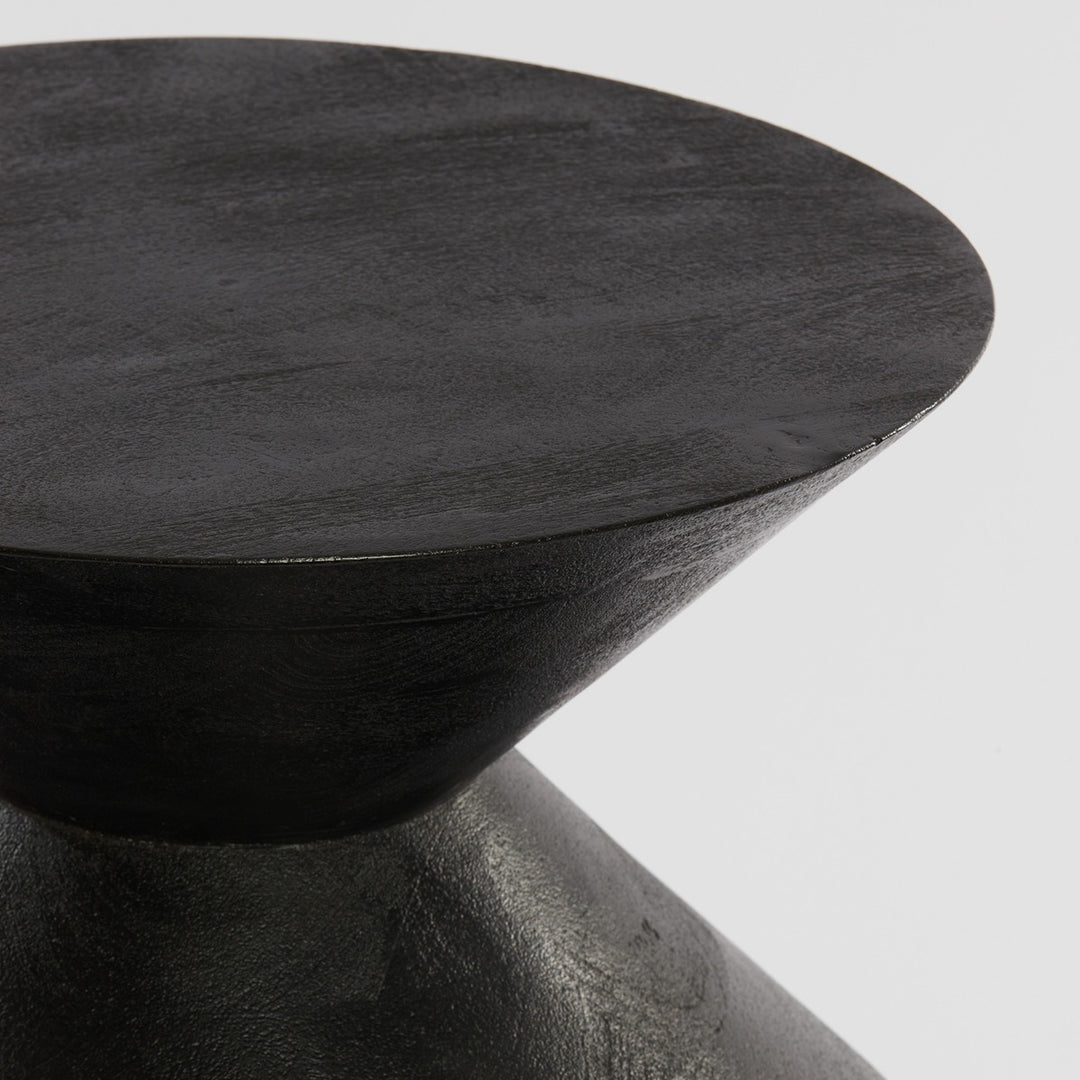 Larus Mango Wood Side Table - Matte Black Light & Living 13