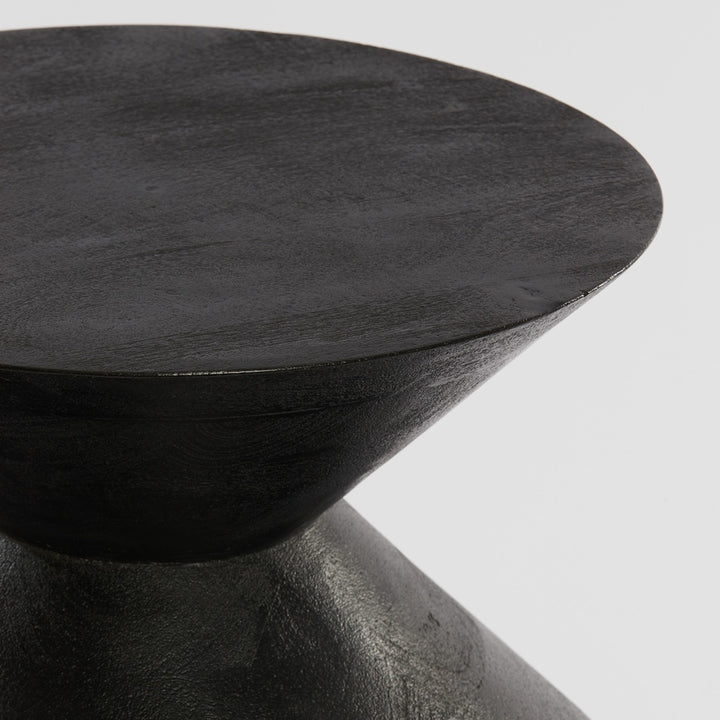 Larus Mango Wood Side Table - Matte Black Light & Living 13