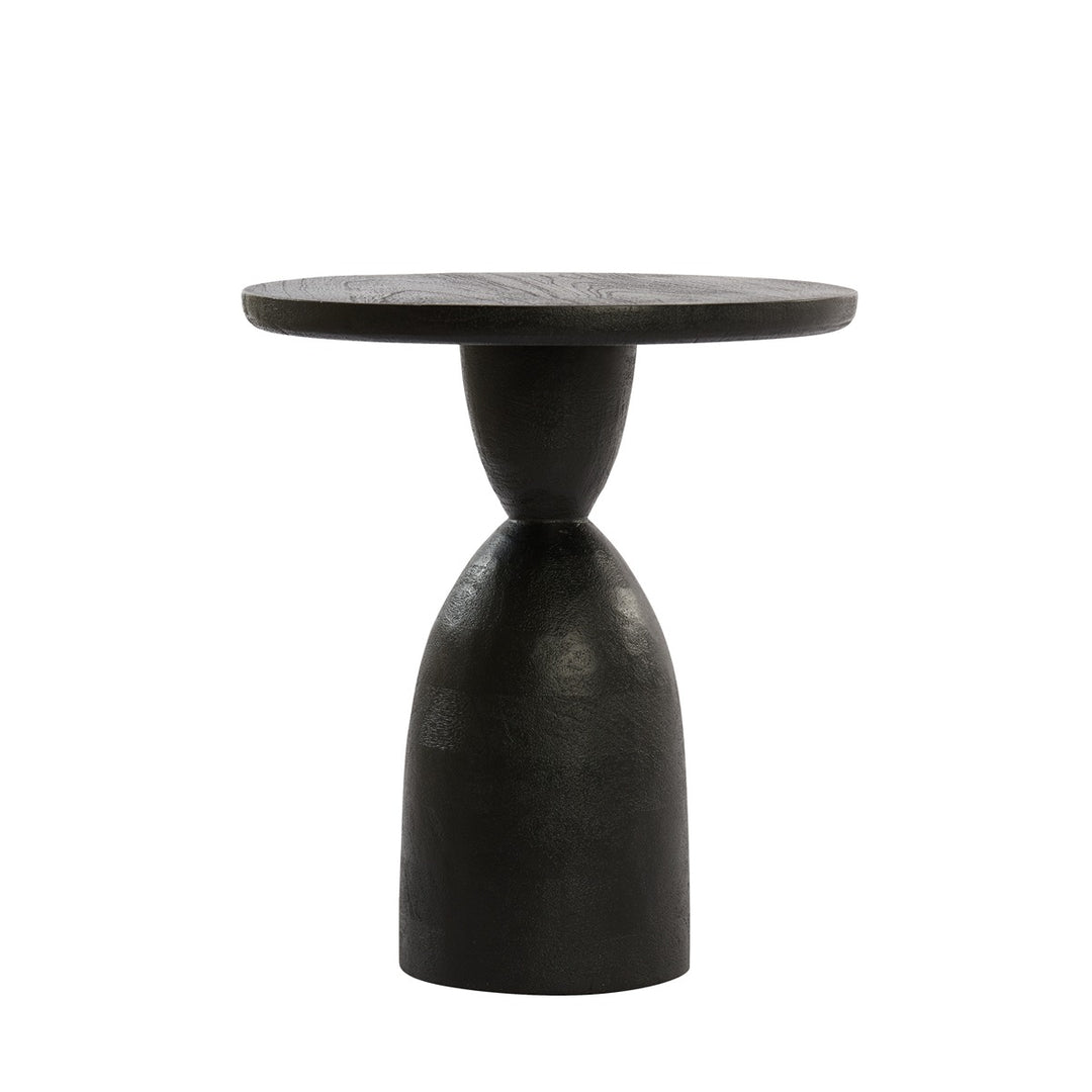 Torir Mango Wood Side Table - Matte Black Light & Living 1