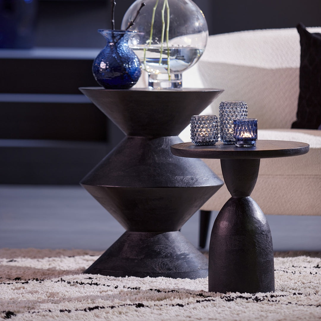 Torir Mango Wood Side Table - Matte Black Light & Living 2