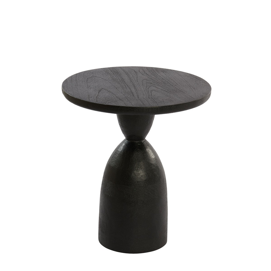 Torir Mango Wood Side Table - Matte Black Light & Living 3