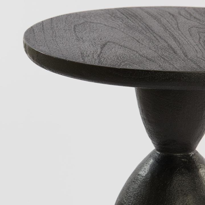 Torir Mango Wood Side Table - Matte Black Light & Living 4
