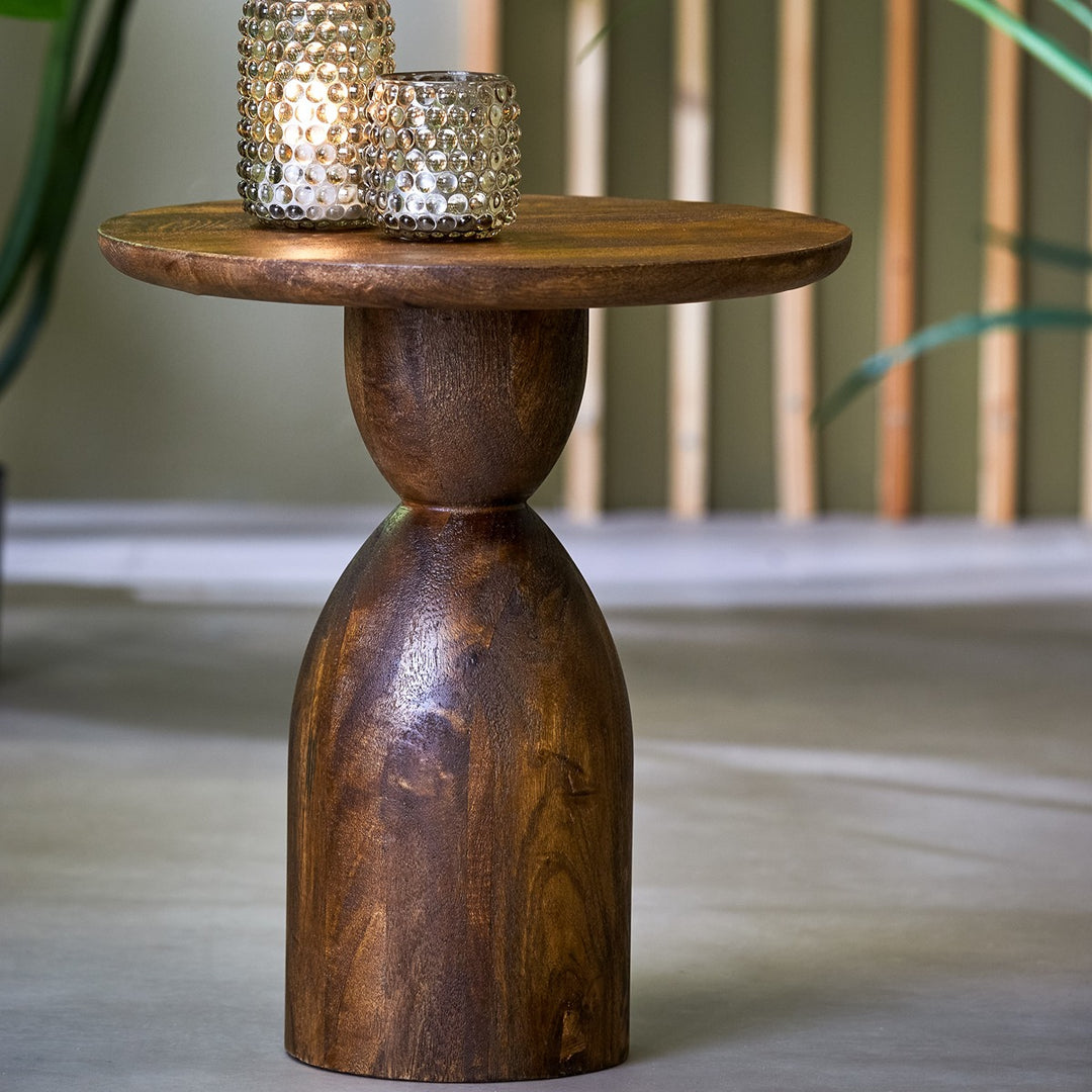 Torir Mango Wood Side Table - Brown Light & Living 2
