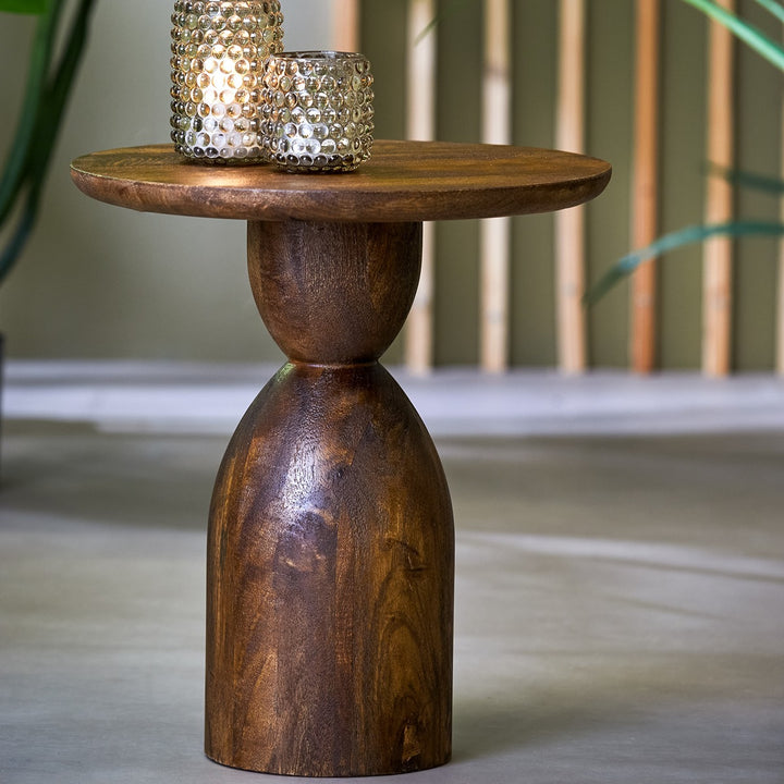 Torir Mango Wood Side Table - Brown Light & Living 2