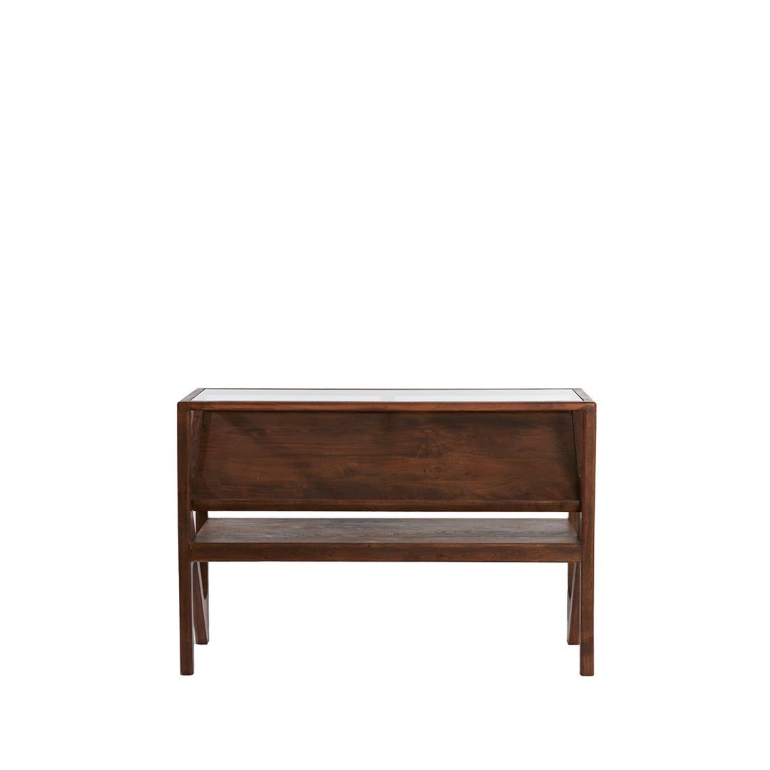 Yuki Acacia Wood Console Table - Dark Brown Light & Living 1