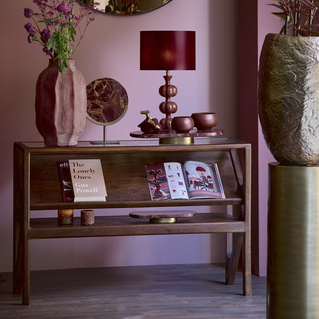 Yuki Acacia Wood Console Table - Dark Brown Light & Living 2