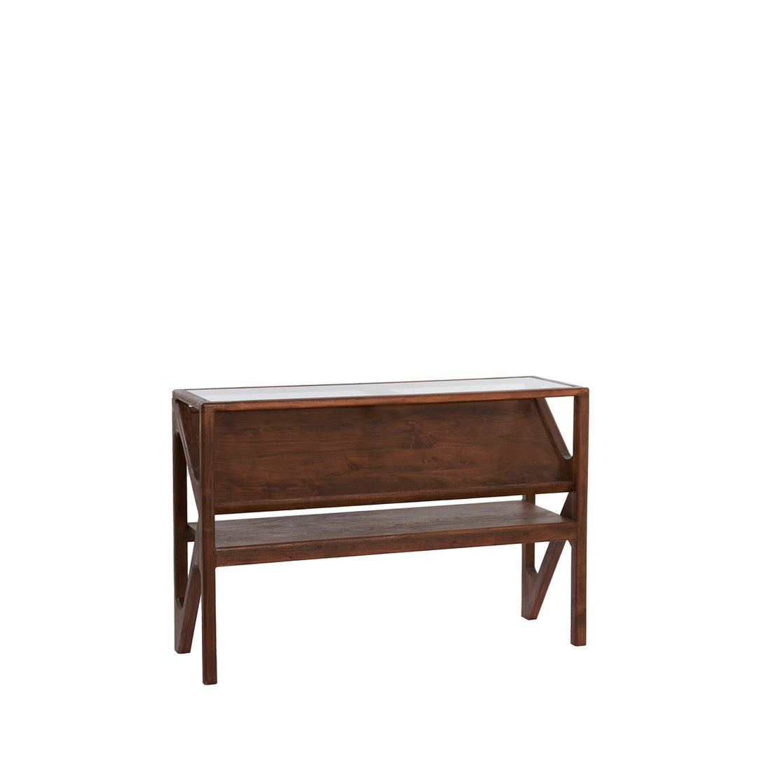 Yuki Acacia Wood Console Table - Dark Brown Light & Living 4