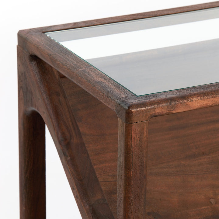 Yuki Acacia Wood Console Table - Dark Brown Light & Living 7