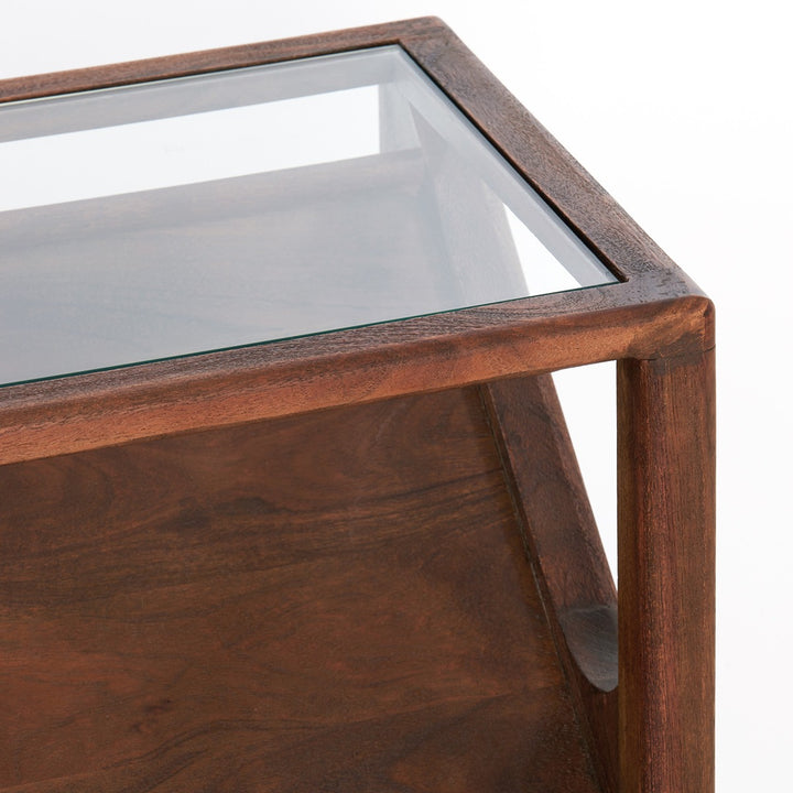 Yuki Acacia Wood Console Table - Dark Brown Light & Living 8