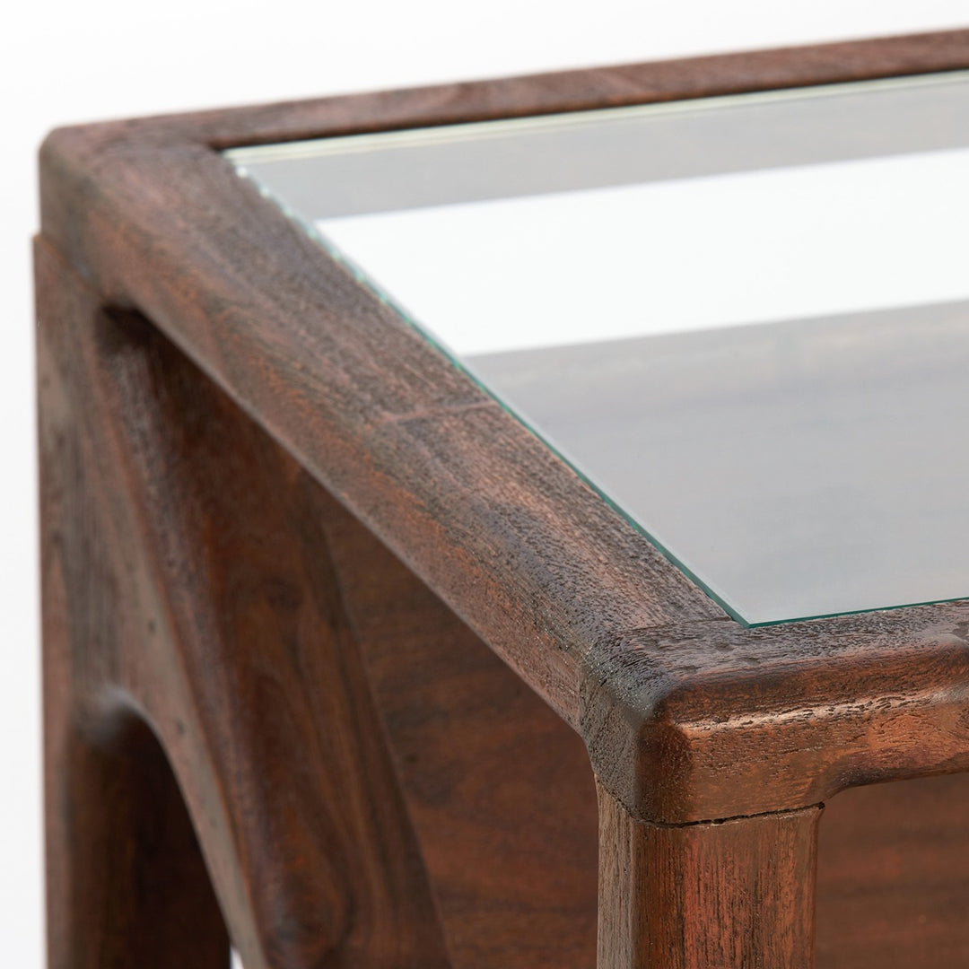 Yuki Acacia Wood Console Table - Dark Brown Light & Living 9