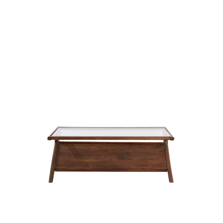 Yuki Acacia Wood Rectangular Coffee Table - Dark Brown Light & Living 1