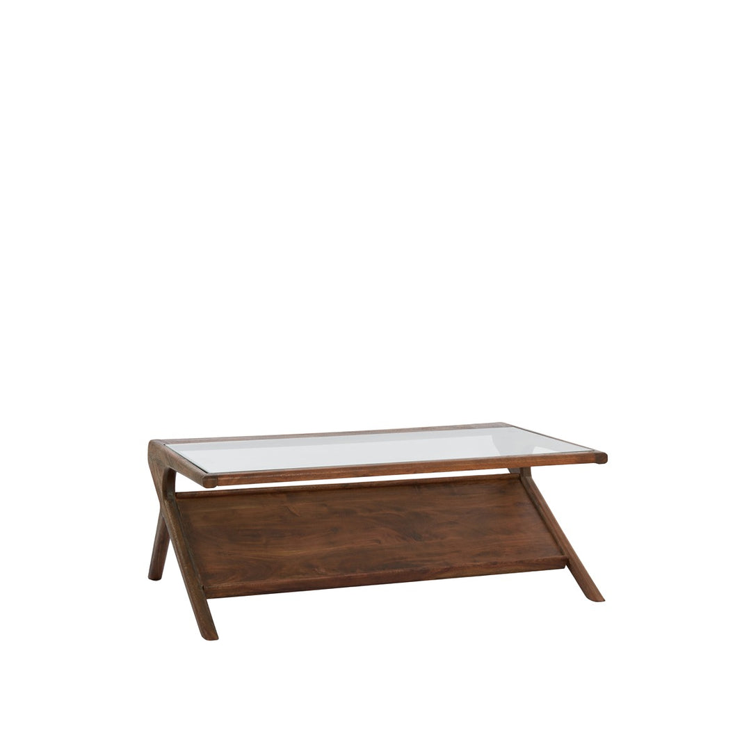 Yuki Acacia Wood Rectangular Coffee Table - Dark Brown Light & Living 3