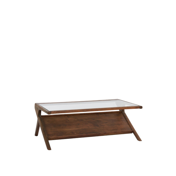 Yuki Acacia Wood Rectangular Coffee Table - Dark Brown Light & Living 3