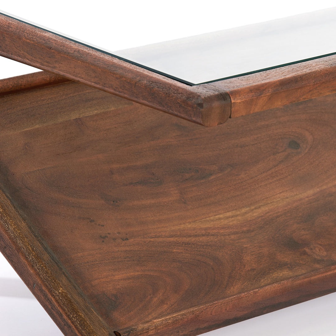 Yuki Acacia Wood Rectangular Coffee Table - Dark Brown Light & Living 5