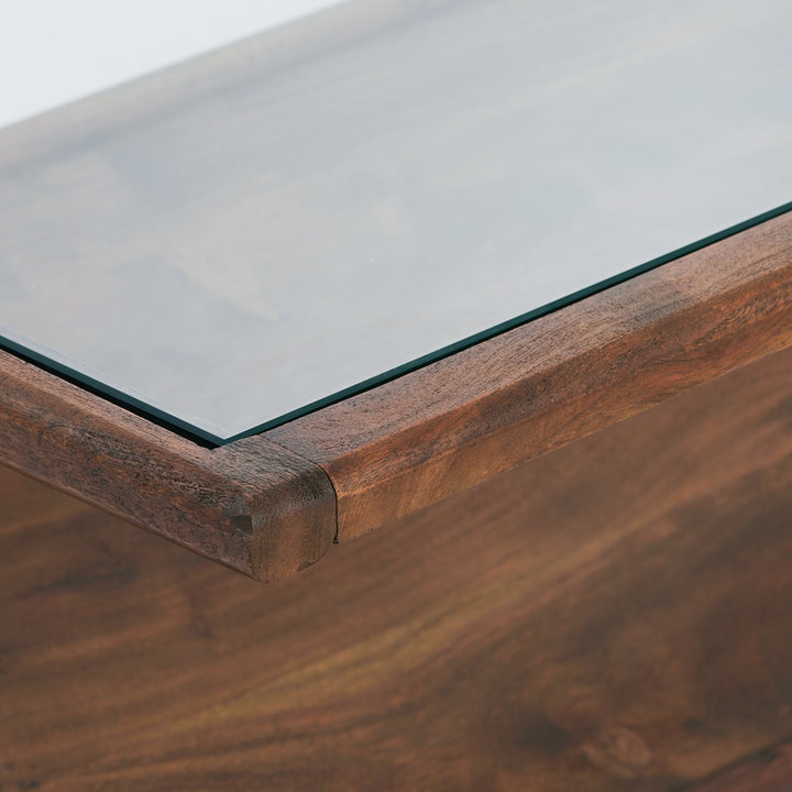 Yuki Acacia Wood Rectangular Coffee Table - Dark Brown Light & Living 6