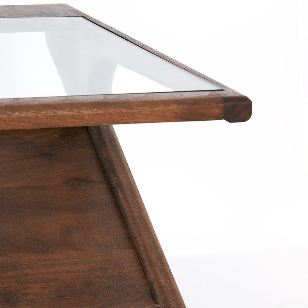 Yuki Acacia Wood Rectangular Coffee Table - Dark Brown Light & Living 7