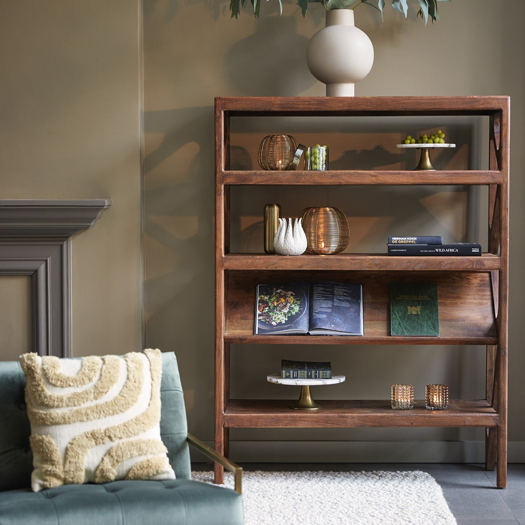 Yuki Acacia Wood Display Unit - Dark Brown Light & Living 2