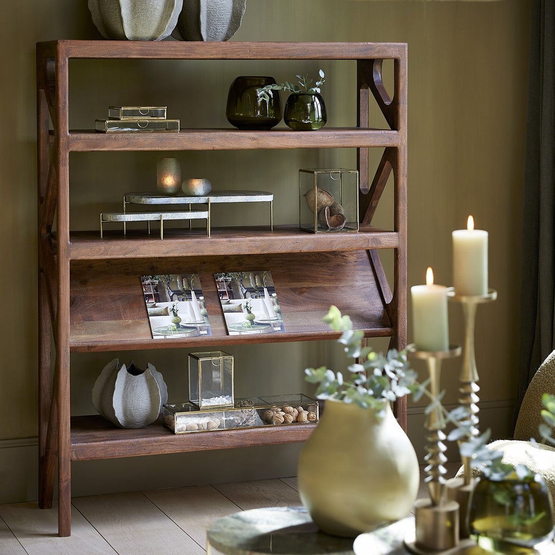 Yuki Acacia Wood Display Unit - Dark Brown Light & Living 3