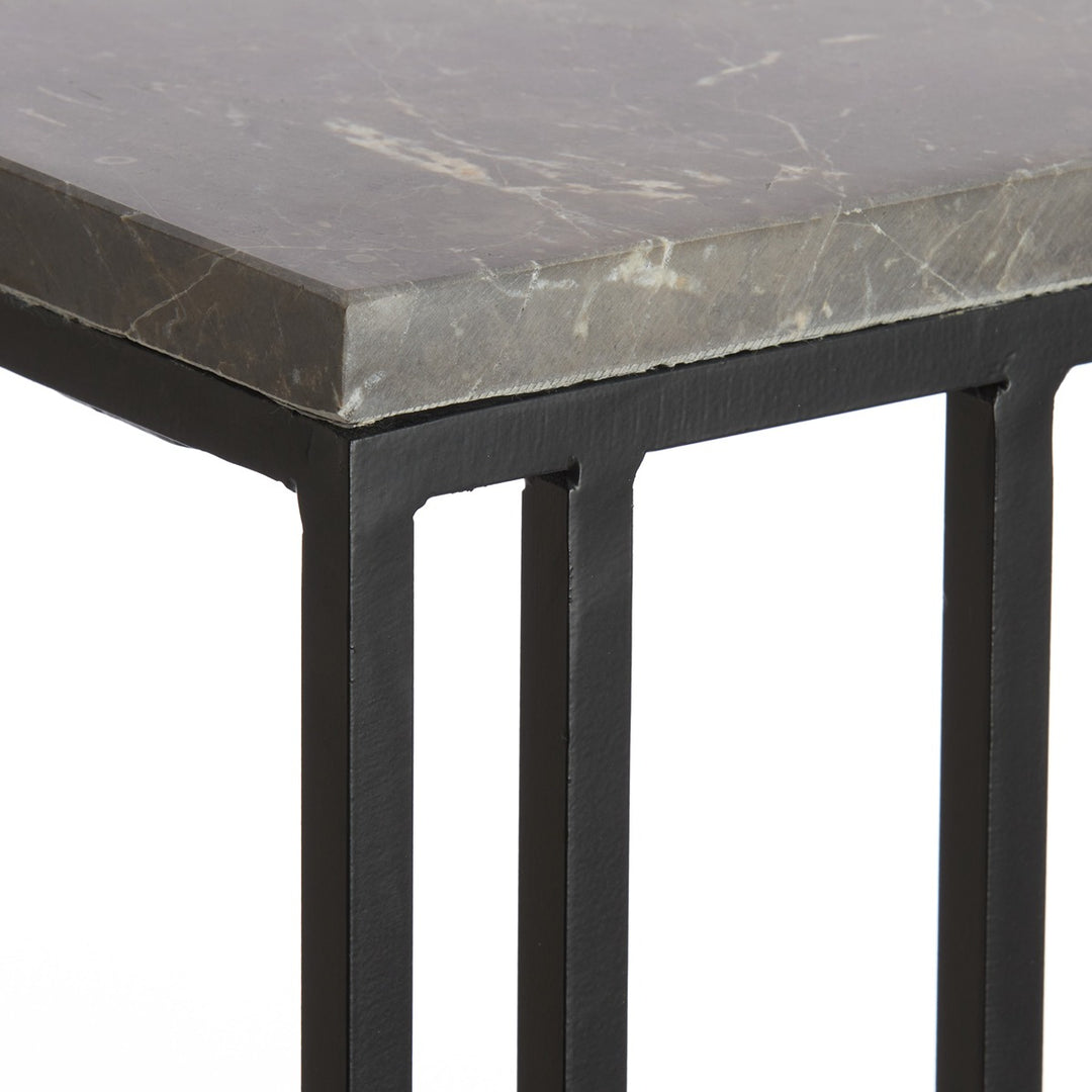 Roshan Marble Side Table - Brown Marble Light & Living 3