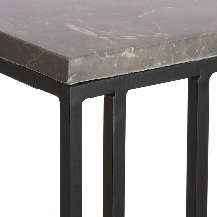 Roshan Marble Side Table - Brown Marble Light & Living 3