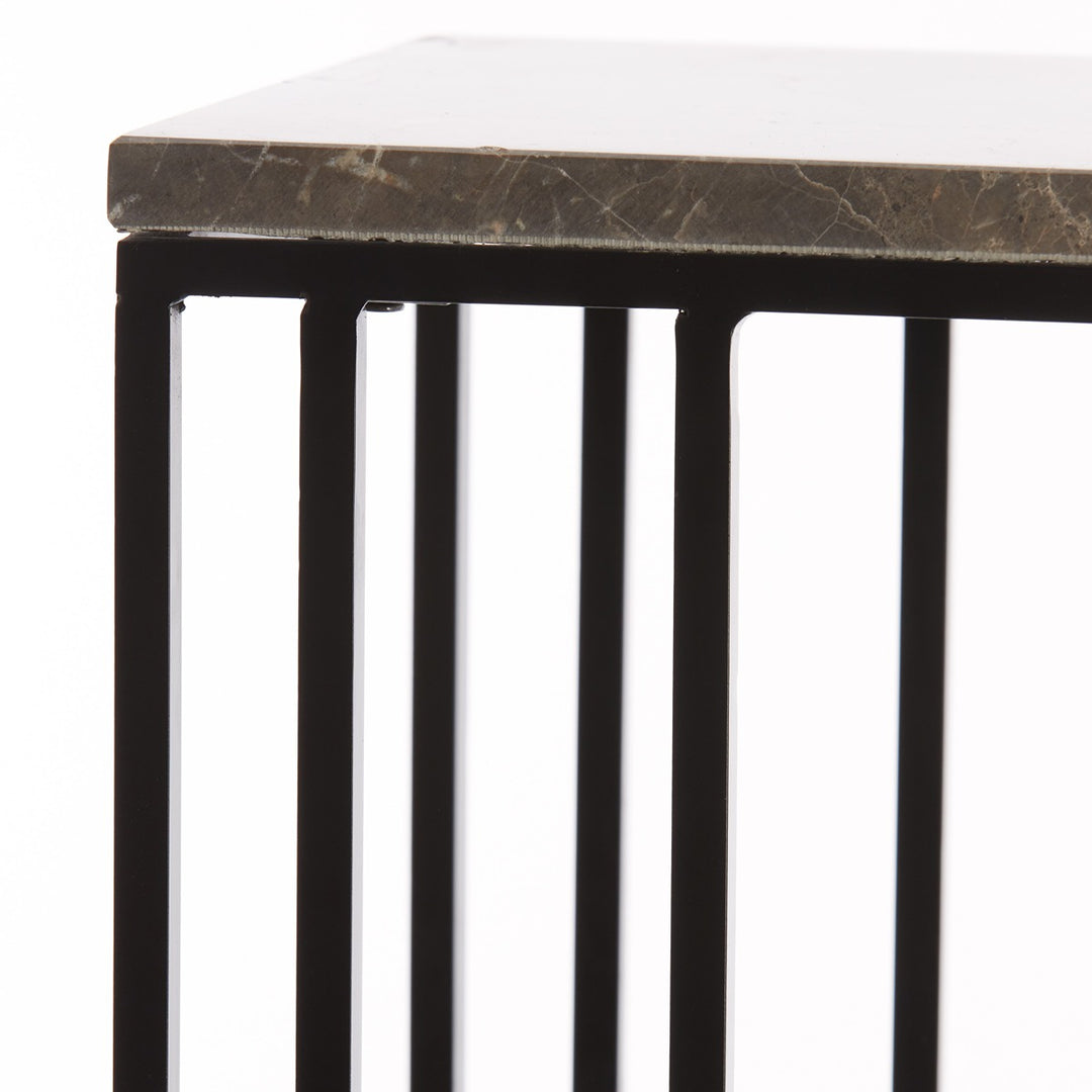 Roshan Marble Side Table - Brown Marble Light & Living 5